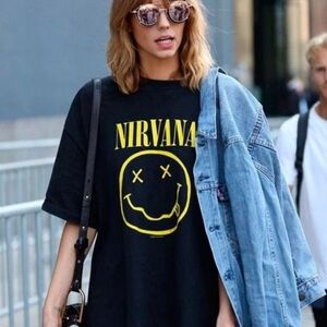 NIRVANA Black and Yellow Short Sleeve Tee